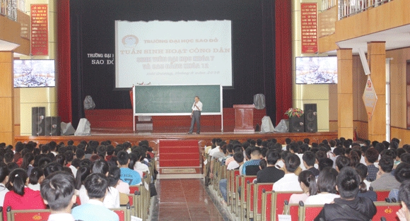 Trường Đại học Sao Đỏ tổ chức nói chuyện chuyên đề tuyên truyền về chủ quyền biển, hải đảo Việt Nam cho tân sinh viên Đại học khóa 7, Cao đẳng khóa 12