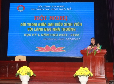 Hội nghị đối thoại giữa đại biểu sinh viên với lãnh đạo nhà trường học kỳ I năm học 2021-2022