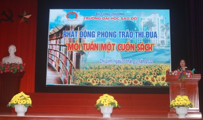 NGƯT. TS Nguyễn Thị Kim Nguyên – Phó Bí thư Đảng ủy, Phó Hiệu trưởng, Chủ tịch Công đoàn trường phát động phong trào thi đua: “Mỗi tuần một cuốn sách”