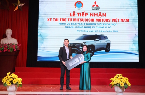 Lễ tiếp nhận xe tài trợ từ Mitsubishi Motors Việt Nam phục vụ đào tạo và nghiên cứu khoa học ngành công nghệ kỹ thuật ô tô
