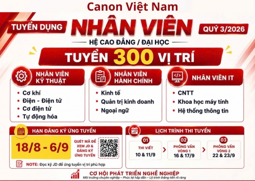 CANON Việt Nam tuyển dụng