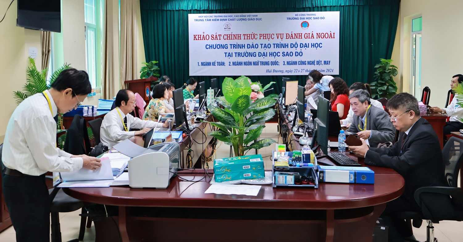 Trường Đại học Sao Đỏ phối hợp với Trung tâm kiểm định chất lượng giáo dục – Hiệp hội các trường đại học, cao đẳng Việt Nam đánh giá ngoài chương trình đào tạo trình độ đại học