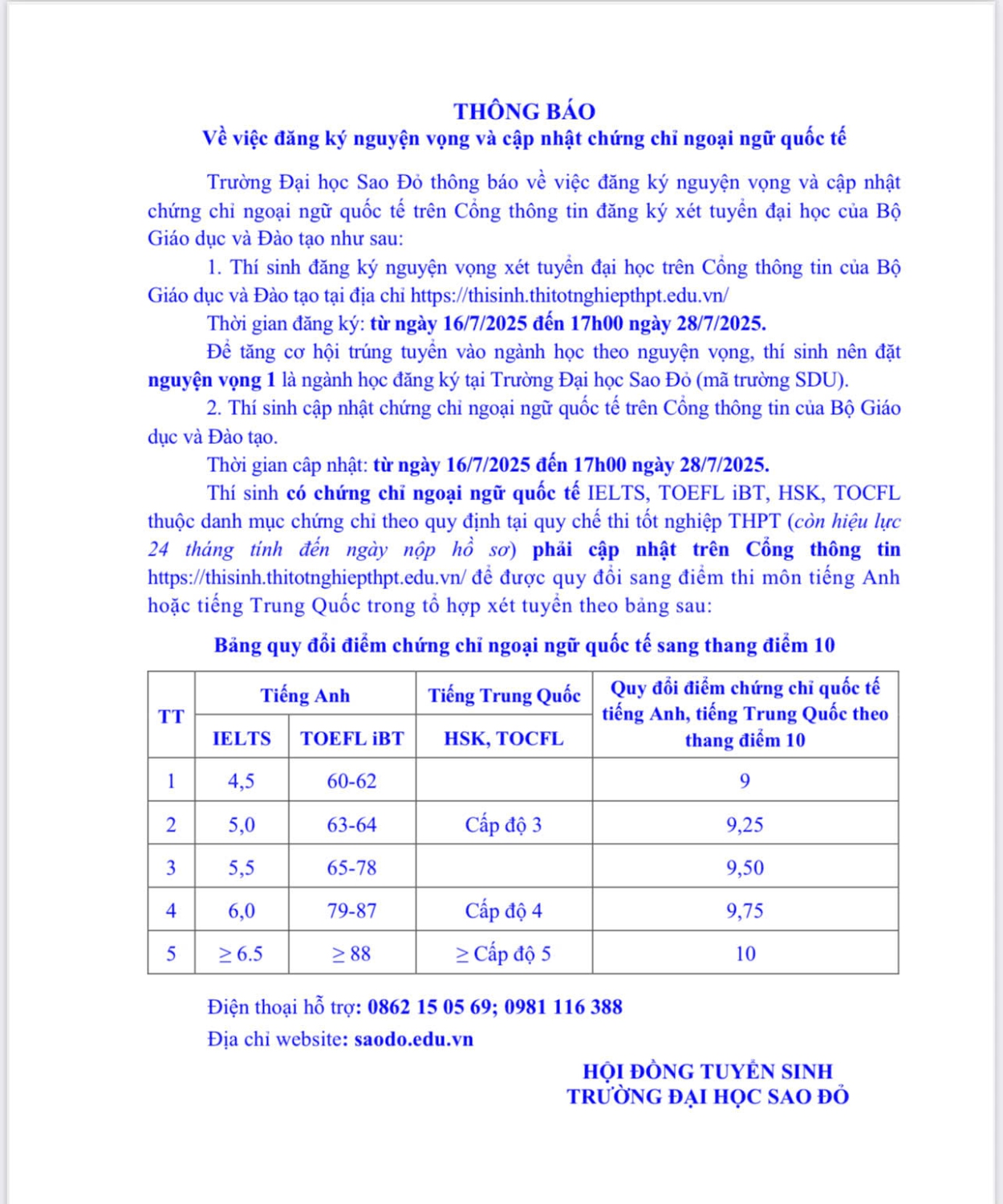 TB cc ngoại ngữ