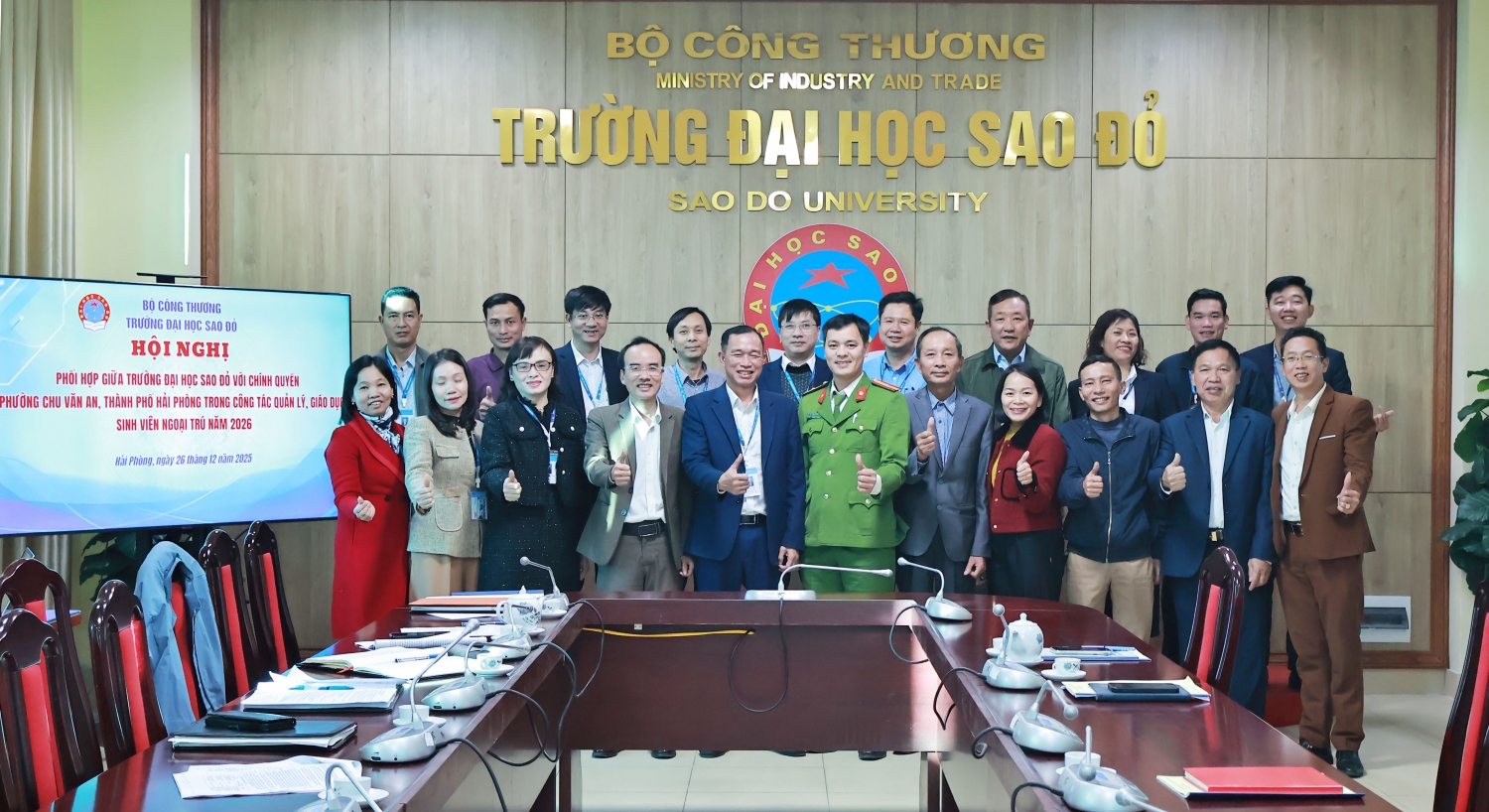 Hội nghị phối hợp giữa Trường Đại học Sao Đỏ với chính quyền phường Chu Văn An, thành phố Hải Phòng trong công tác quản lý, giáo dục sinh viên ngoại trú năm 2026