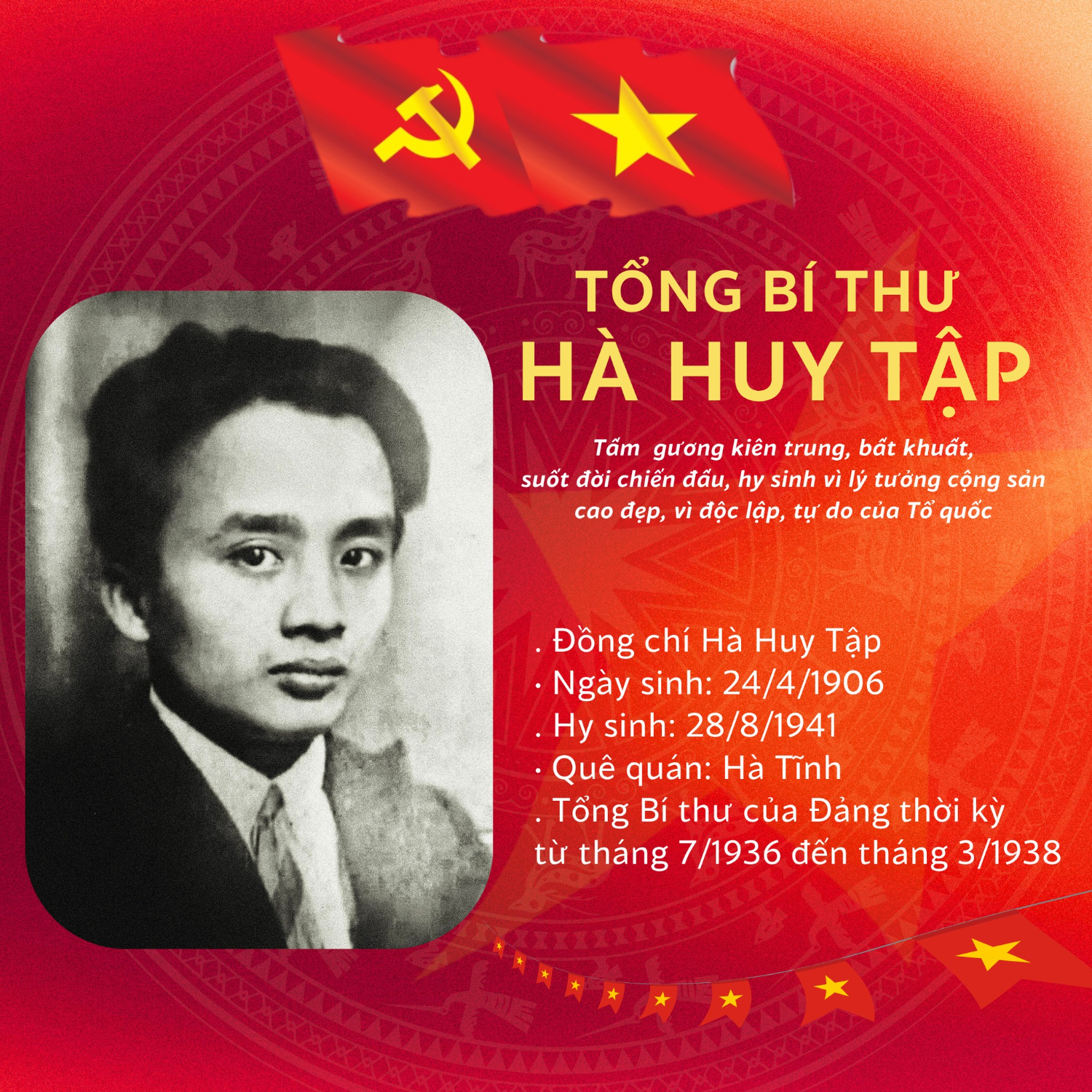 Tổng Bí thư Hà Huy Tập: Tấm gương kiên trung, bất khuất - nhà lý luận xuất sắc của cách mạng Việt Nam